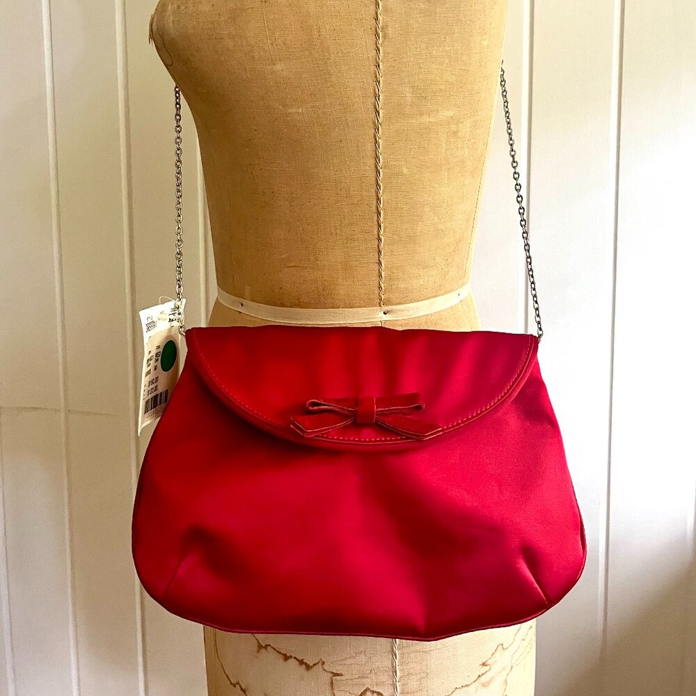 Tanner Red Sateen Shoulder Bag / Clutch